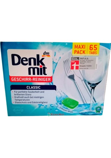 Таблетки для Посудомийних Машин Denkmit Geschirr-Reiniger Classic 65 tabs