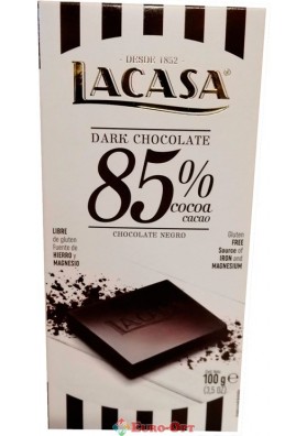 Шоколад Черный Lacasa 85% Dark Chocolate 100g