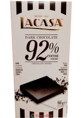 Шоколад Чорний Lacasa 92% Cacao 100g