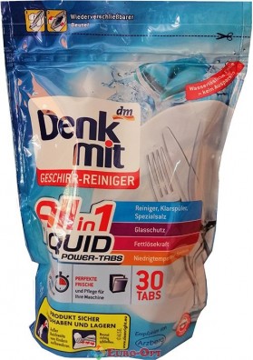 Капсулы для Посудомоечных Машин DENKMIT Spülmaschinentabs All-in-1 30 Tabs