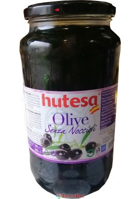 Оливки Черные без Косточки Hutesa Senza Noccioli 900g
