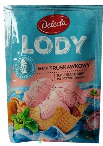Порошок для Морозива зі Смаком Полуниці Delecta Lody 57g