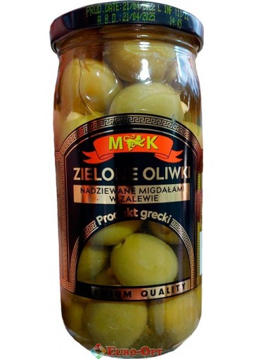 Оливки Грецькі Зелені МК Zielone Oliwki з Мигдалем Великі 350g.