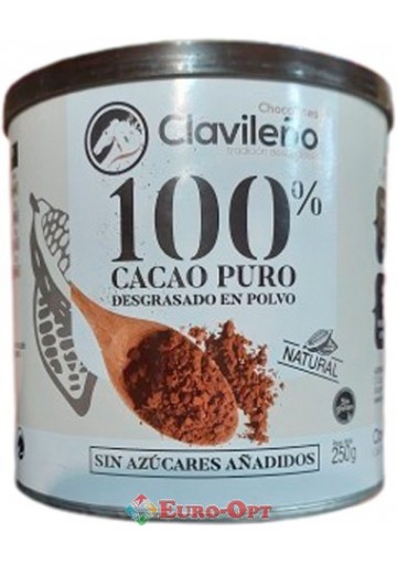 Какао без цукру Clavileno 100 Cacao Puro 250g.