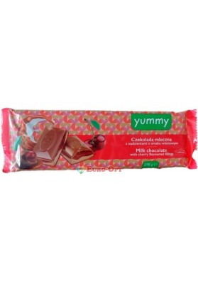 Шоколад Yummy Czekolada Mleczna o Smaku Wisniowy (Юмми Молочный с Вишневой Начинкой) 270g.