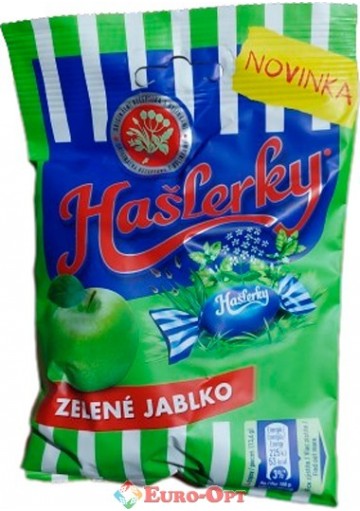 Леденцы Haslerky Zelene Jablko (Хашлярки Зеленое Яблоко) 90g.