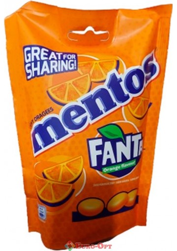 Жевательные драже Mentos Fanta Orange Flavour 160g