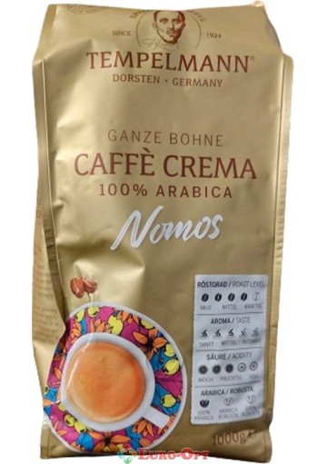 Кофе в зернах Tempelmann Caffe Crema Nomos 100% Arabica 1kg.