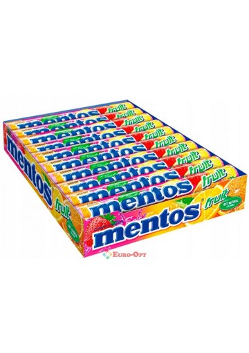 Набор жевательных конфет Mentos Fruit (Фруктовый вкус) 38g. × 20шт