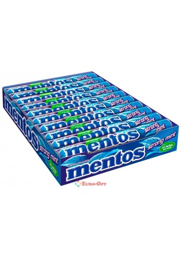 Набор жевательных конфет Mentos Strong Mint (Супер мятный вкус) 38g. × 20шт