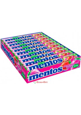 Набор жевательных конфет Mentos Strawberry Mix (Клубничный микс) 38g. × 20шт