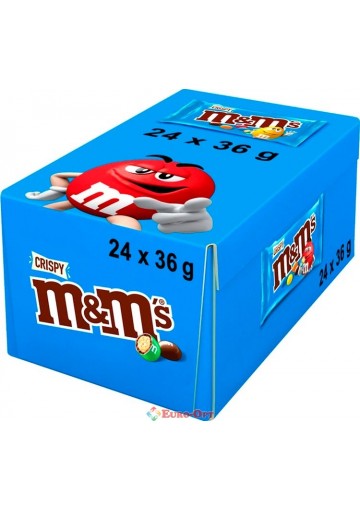 Набор драже M&M's Crispy с рисовыми шариками 24 шт × 36g.