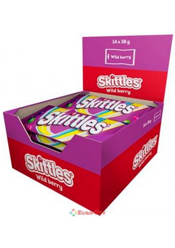Упаковка драже Skittles Wild Berry (Скітлз Дикі Ягоди) 38г × 14шт
