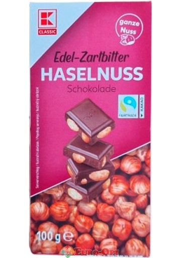 Шоколад K-Classic Edel-Zartbitter Haselnuss 100г