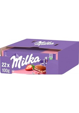 Упаковка шоколада Milka Strawberry 100g. × 22шт