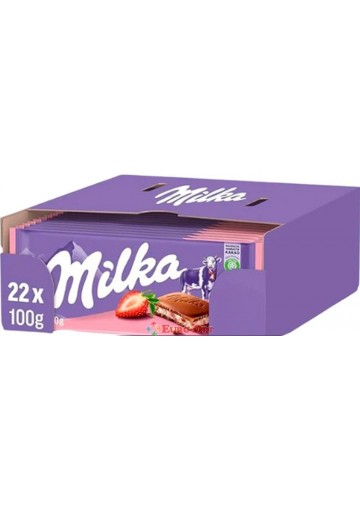 Упаковка шоколада Milka Strawberry 100g. × 22шт