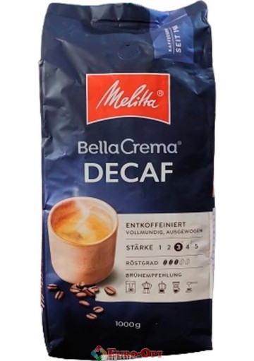 Кофе в зернах без кофеина Melitta BellaCrema Decaf 1kg.