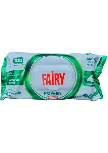 Салфетки влажные Fairy Power Wipes 100шт